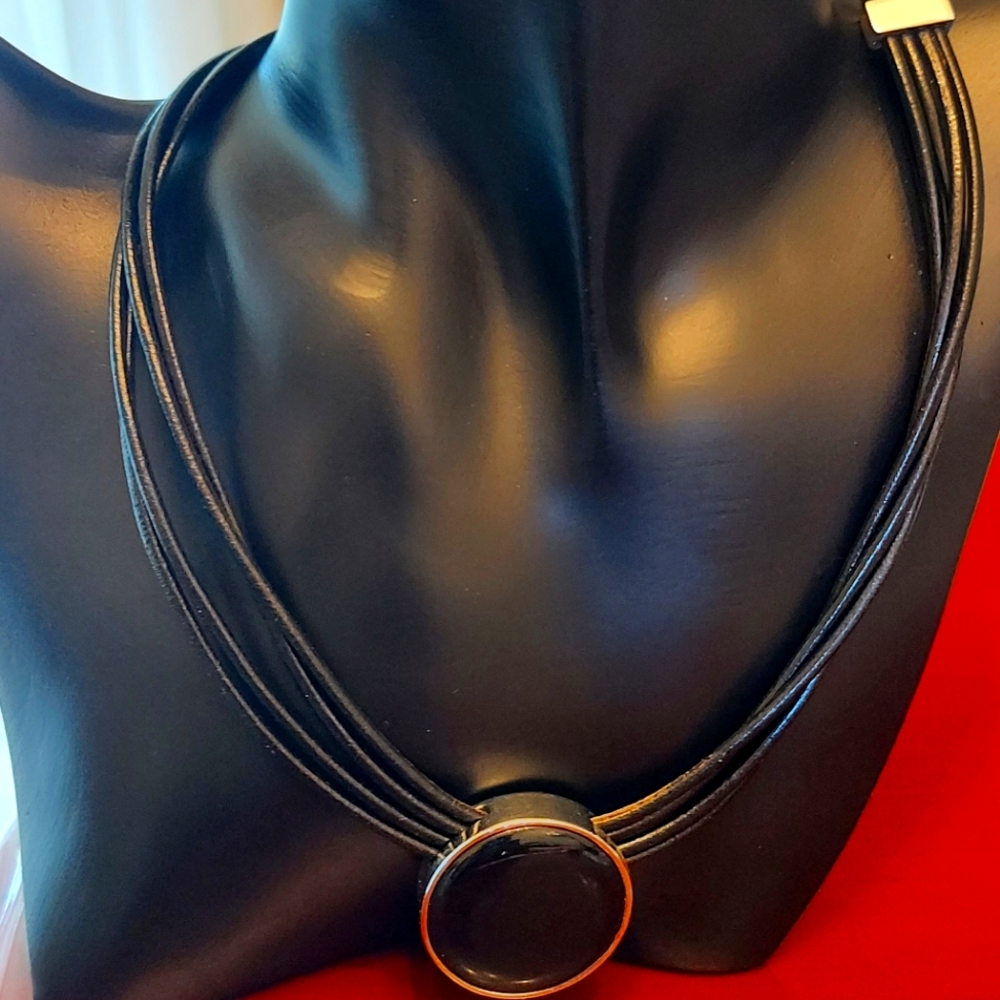 Ralph Lauren multilayered leather choker necklace